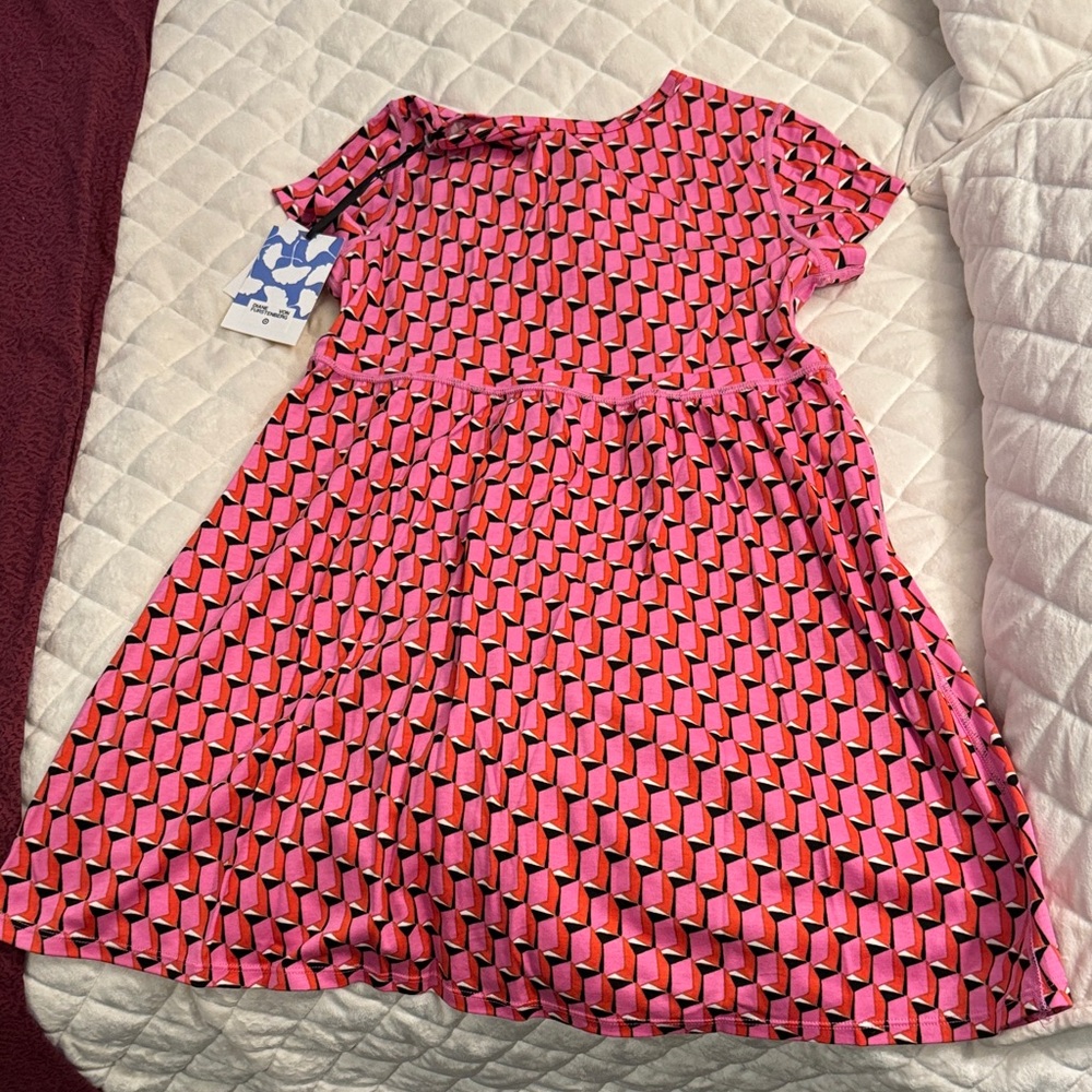 Diane Von Furstenberg Pink Geometric Kids Dress sz10-12 kids NWT